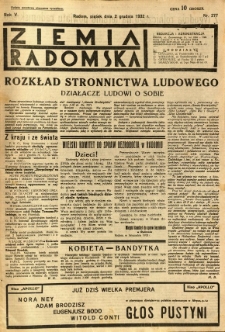 Ziemia Radomska, 1932, R. 5, nr 277