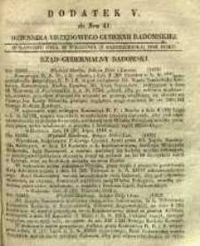 Dziennik Urzędowy Gubernii Radomskiej, 1848, nr 41, dod. V