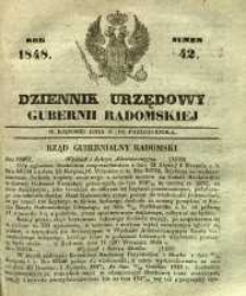 Dziennik Urzędowy Gubernii Radomskiej, 1848, nr 42