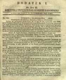 Dziennik Urzędowy Gubernii Radomskiej, 1848, nr 42, dod. I