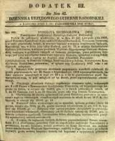 Dziennik Urzędowy Gubernii Radomskiej, 1848, nr 42, dod. III