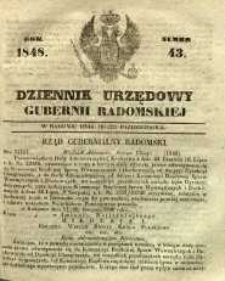 Dziennik Urzędowy Gubernii Radomskiej, 1848, nr 43