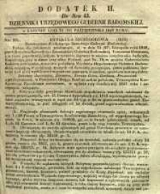 Dziennik Urzędowy Gubernii Radomskiej, 1848, nr 43, dod. II