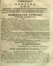 Dziennik Urzędowy Gubernii Radomskiej, 1848, nr 43, dod. nadzwyczajny