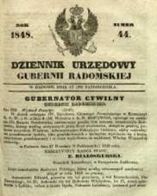 Dziennik Urzędowy Gubernii Radomskiej, 1848, nr 44