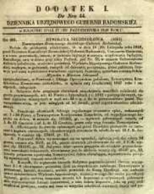 Dziennik Urzędowy Gubernii Radomskiej, 1848, nr 44, dod. I