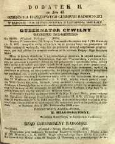 Dziennik Urzędowy Gubernii Radomskiej, 1848, nr 45, dod. II