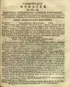 Dziennik Urzędowy Gubernii Radomskiej, 1848, nr 45, dod. nadzwyczajny