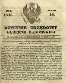 Dziennik Urzędowy Gubernii Radomskiej, 1848, nr 46