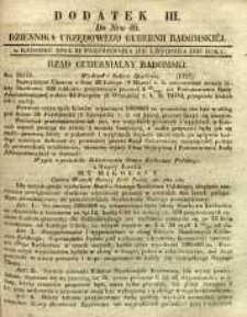 Dziennik Urzędowy Gubernii Radomskiej, 1848, nr 46, dod. III