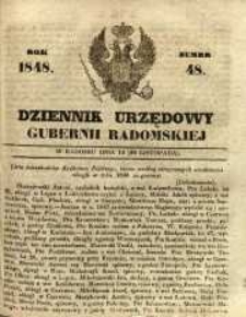 Dziennik Urzędowy Gubernii Radomskiej, 1848, nr 48