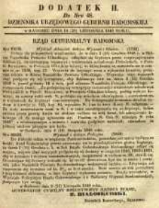 Dziennik Urzędowy Gubernii Radomskiej, 1848, nr 48, dod. II