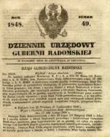 Dziennik Urzędowy Gubernii Radomskiej, 1848, nr 49