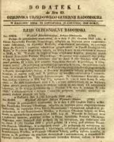 Dziennik Urzędowy Gubernii Radomskiej, 1848, nr 49, dod. I