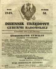 Dziennik Urzędowy Gubernii Radomskiej, 1848, nr 51