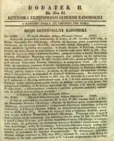 Dziennik Urzędowy Gubernii Radomskiej, 1848, nr 51, dod. II