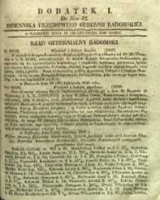 Dziennik Urzędowy Gubernii Radomskiej, 1848, nr 52, dod. I