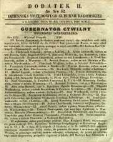 Dziennik Urzędowy Gubernii Radomskiej, 1848, nr 52, dod. II
