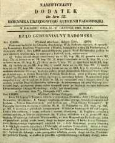 Dziennik Urzędowy Gubernii Radomskiej, 1848, nr 52, dod. nadzwyczajny