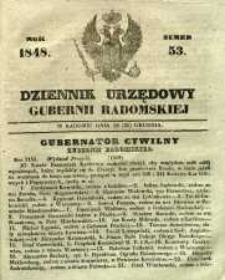 Dziennik Urzędowy Gubernii Radomskiej, 1848, nr 53