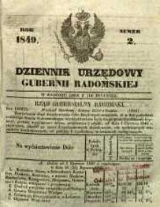 Dziennik Urzędowy Gubernii Radomskiej, 1849, nr 2