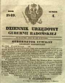 Dziennik Urzędowy Gubernii Radomskiej, 1849, nr 4