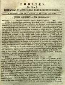 Dziennik Urzędowy Gubernii Radomskiej, 1849, nr 6, dod.