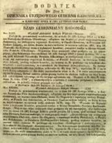 Dziennik Urzędowy Gubernii Radomskiej, 1849, nr 7, dod.