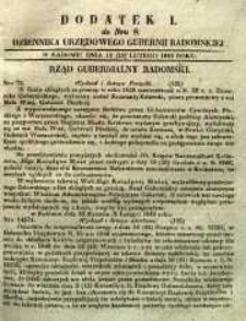 Dziennik Urzędowy Gubernii Radomskiej, 1849, nr 8, dod. I