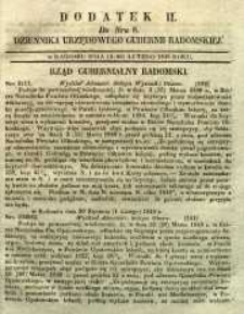 Dziennik Urzędowy Gubernii Radomskiej, 1849, nr 8, dod. II