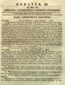 Dziennik Urzędowy Gubernii Radomskiej, 1849, nr 12, dod. III
