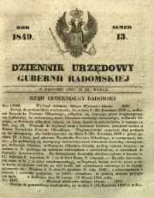 Dziennik Urzędowy Gubernii Radomskiej, 1849, nr 13