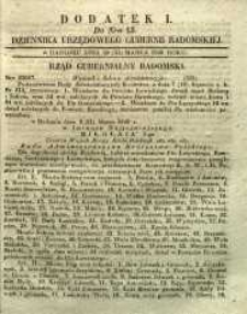 Dziennik Urzędowy Gubernii Radomskiej, 1849, nr 13, dod. I
