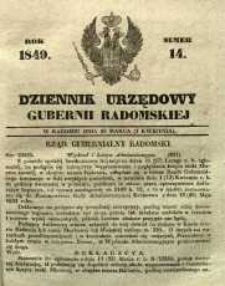 Dziennik Urzędowy Gubernii Radomskiej, 1849, nr 14