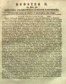 Dziennik Urzędowy Gubernii Radomskiej, 1849, nr 14, dod. II