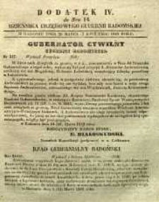 Dziennik Urzędowy Gubernii Radomskiej, 1849, nr 14, dod. IV