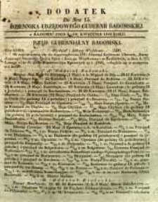 Dziennik Urzędowy Gubernii Radomskiej, 1849, nr 15, dod.