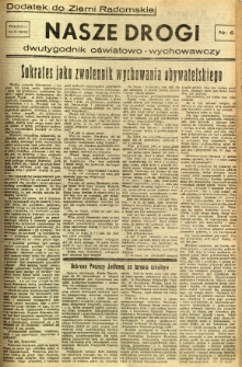Ziemia Radomska, 1933, R. 6, nr 85 - dodatek Nasze Drogi nr 6
