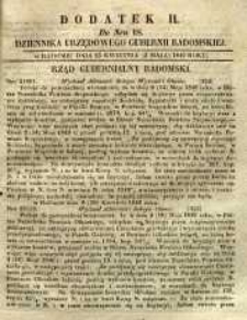 Dziennik Urzędowy Gubernii Radomskiej, 1849, nr 18, dod. II