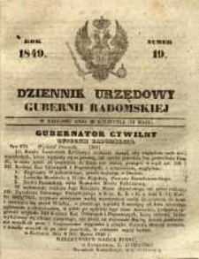 Dziennik Urzędowy Gubernii Radomskiej, 1849, nr 19