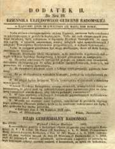 Dziennik Urzędowy Gubernii Radomskiej, 1849, nr 19, dod. II