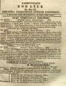 Dziennik Urzędowy Gubernii Radomskiej, 1849, nr 19, dod. nadzwyczajny