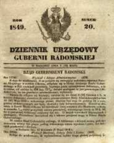 Dziennik Urzędowy Gubernii Radomskiej, 1849, nr 20
