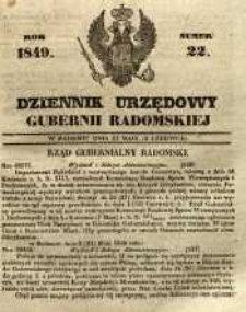 Dziennik Urzędowy Gubernii Radomskiej, 1849, nr 22
