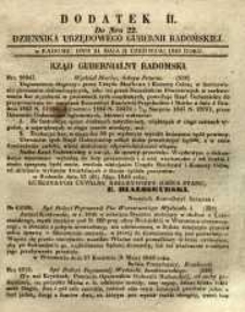 Dziennik Urzędowy Gubernii Radomskiej, 1849, nr 22, dod. II