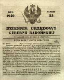 Dziennik Urzędowy Gubernii Radomskiej, 1849, nr 23
