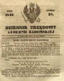 Dziennik Urzędowy Gubernii Radomskiej, 1849, nr 28