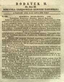 Dziennik Urzędowy Gubernii Radomskiej, 1849, nr 28, dod. II