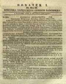 Dziennik Urzędowy Gubernii Radomskiej, 1849, nr 29, dod. I