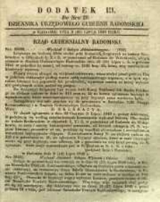 Dziennik Urzędowy Gubernii Radomskiej, 1849, nr 29, dod. III
